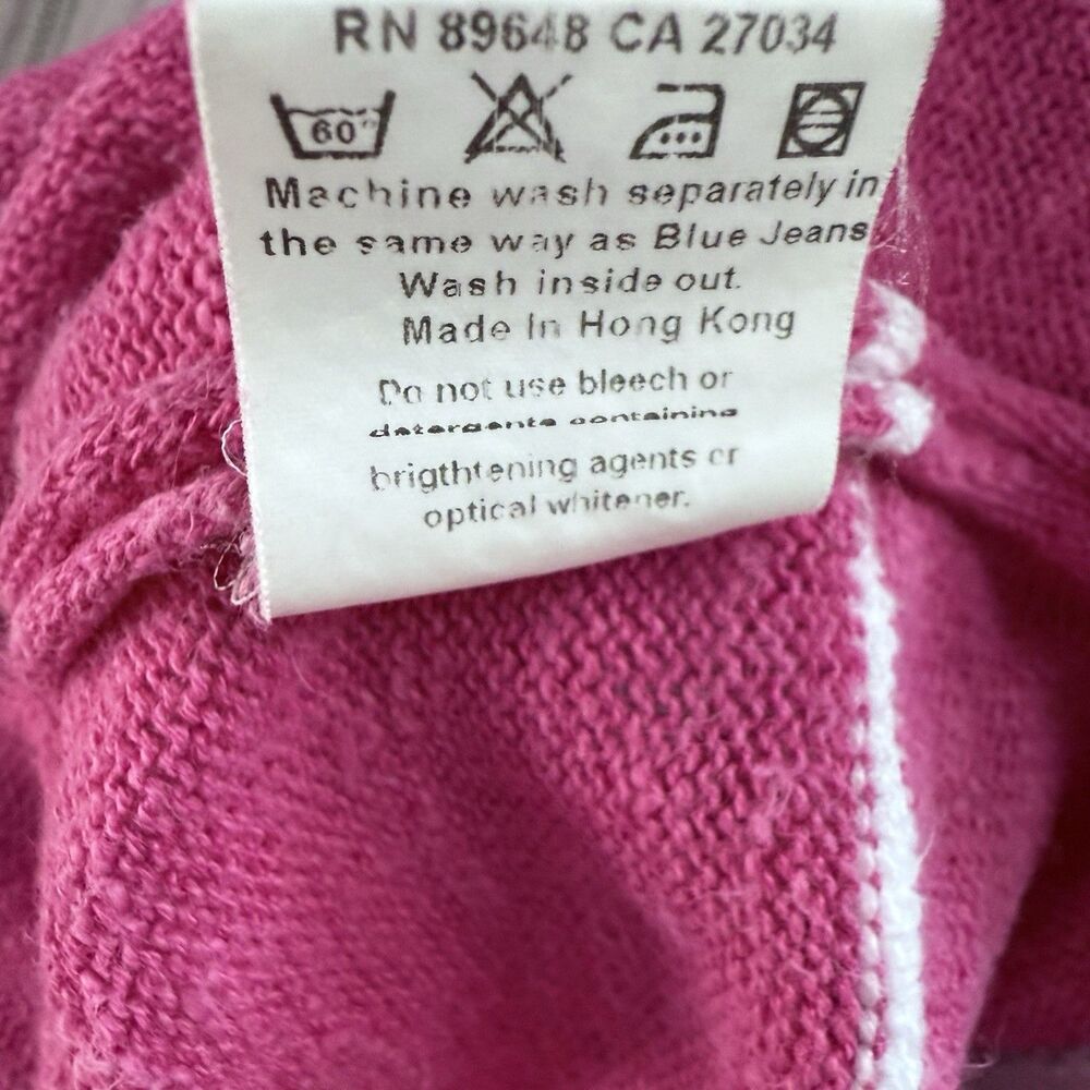 Pleasant by Blue Willi’s Full Zip Sweater Hoodie Cotton Linen Top Size M Pink - Picture 12 of 13